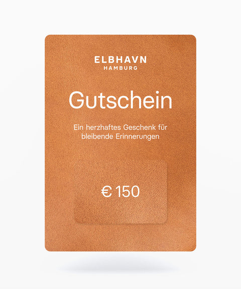 ELBHAVN Geschenkgutschein im Wert von 150 Euro, ideales Geschenk für besondere Erinnerungen.